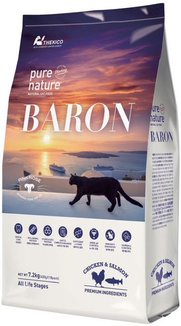 퓨어네이쳐 전연령 캣 바론 건식사료, 닭, 7.2kg, 1개
