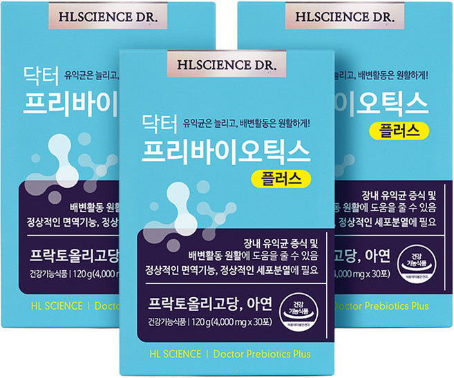 에이치엘사이언스 닥터프리바이오틱스 플러스 유산균 30p, 120g, 3박스