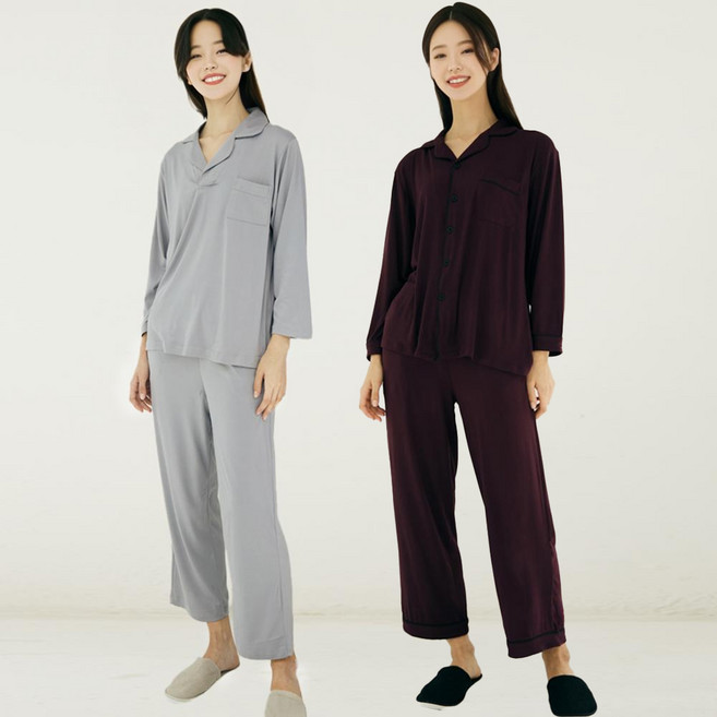 TERRAWOOD 情侶款 蜜桃絨 Cuddle Snug 翻領睡衣 上下兩件組
