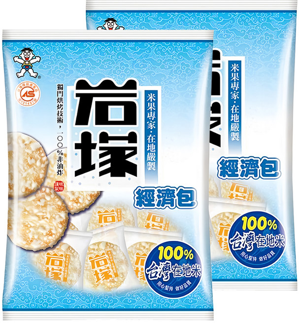 旺旺 岩塚仙貝經濟包, 350g, 2袋