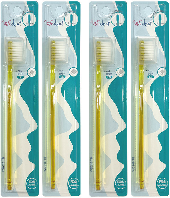 위덴 산모용 사각헤드칫솔 올 미세모 SS 옐로우, 1개입, 4개