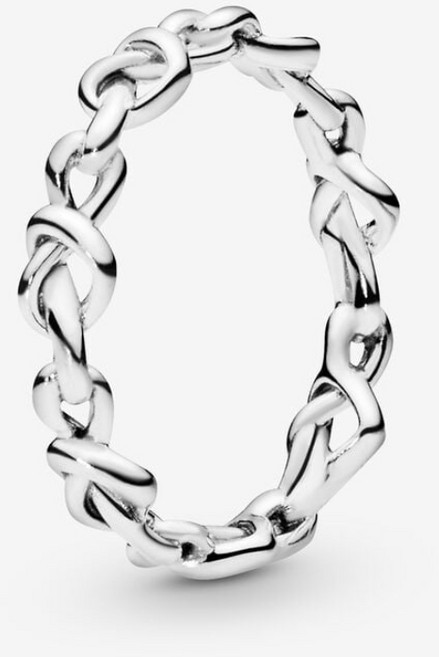 PANDORA 潘多拉 女款繩結愛心戒指 198018 + 提袋 + 小卡組合