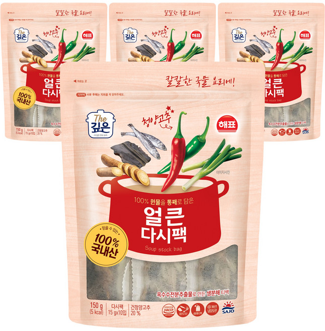 해표 얼큰 다시팩, 150g, 4개