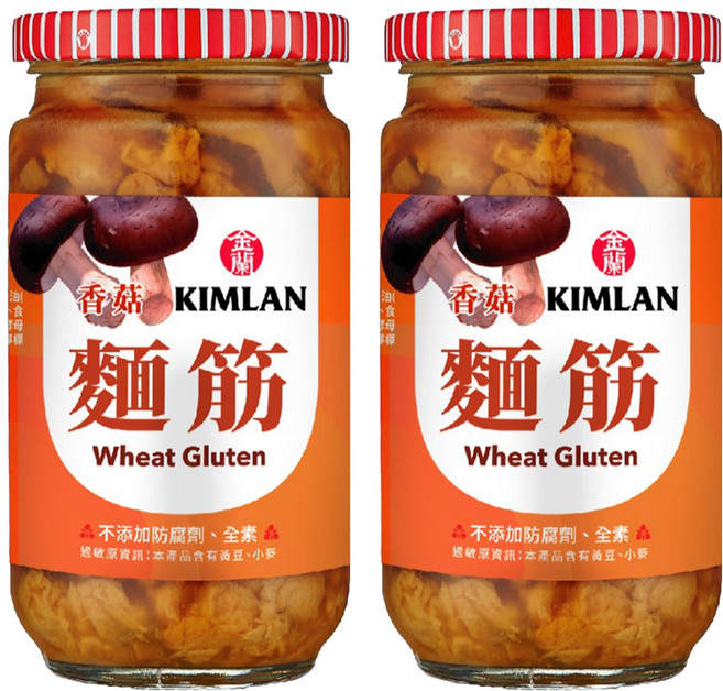 KIMLAN 金蘭 香菇麵筋, 396g, 2罐