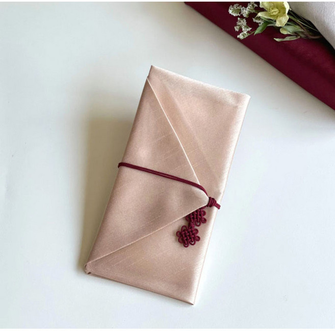 르미에 고급 용돈봉투 + 보자기 + 스티커 세트, 골드베이지, 1세트