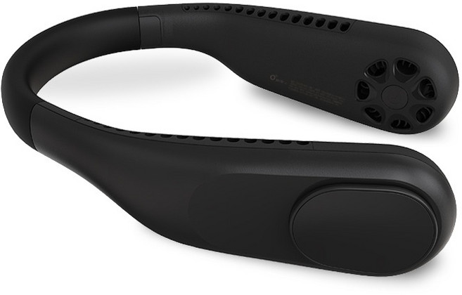 아이오랩 넥프로 휴대용 넥밴드 무선 미니 선풍기, 딥블랙