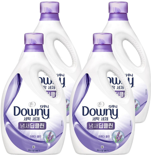 다우니 냄새 딥클린 라벤더클린 세탁세제 본품, 3L, 4개