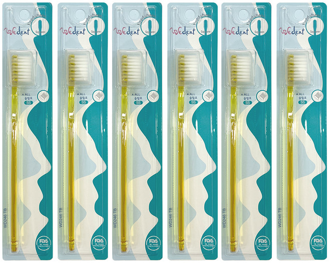 위덴 산모용 사각헤드칫솔 올 미세모 SS 옐로우, 1개입, 6개