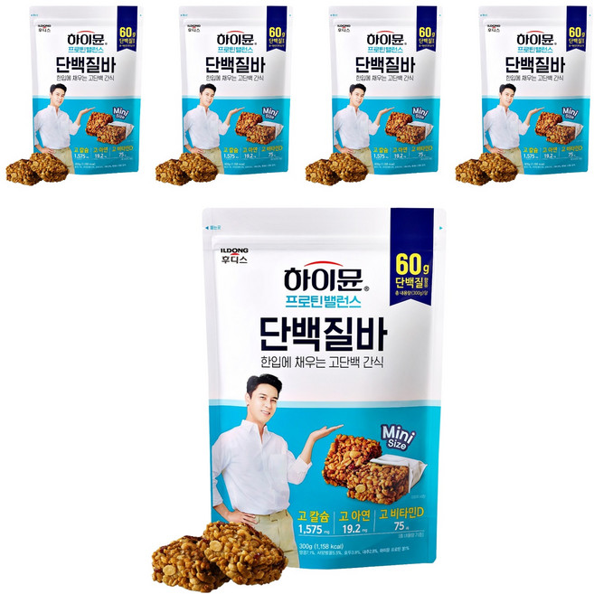 하이뮨 프로틴 밸런스 단백질바, 300g, 5개