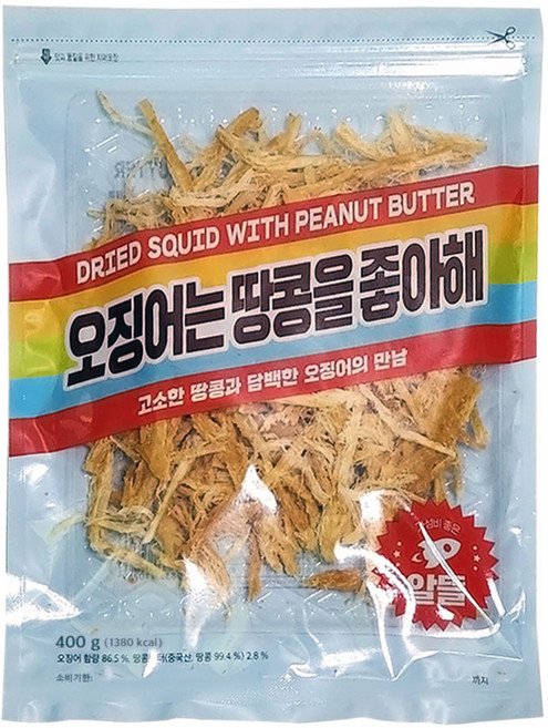 정화식품 오징어는 땅콩을 좋아해 간식, 400g, 1개