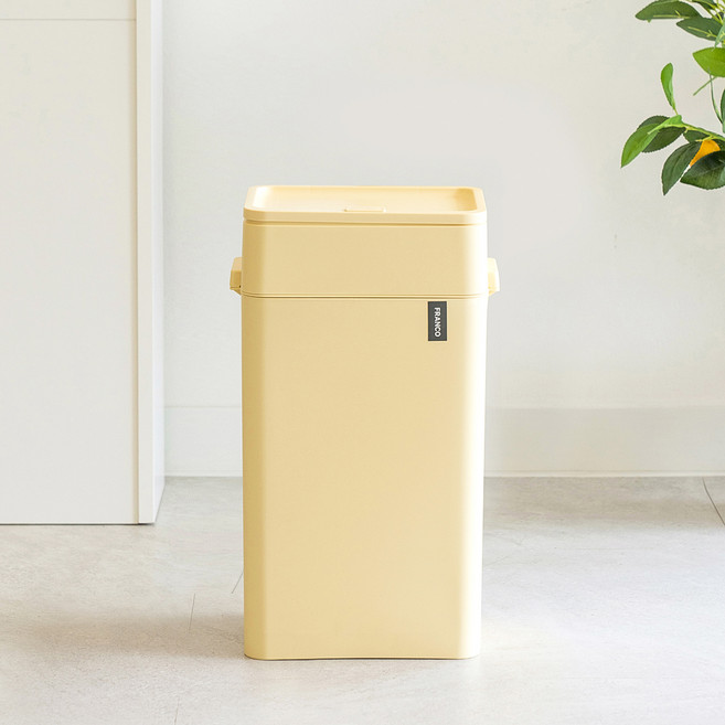 프랑코홈 모노 스탠드 휴지통 10L + 봉투 50p, 소프트옐로우