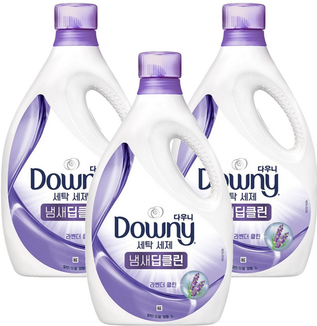 다우니 냄새 딥클린 라벤더클린 세탁세제 본품, 3L, 3개