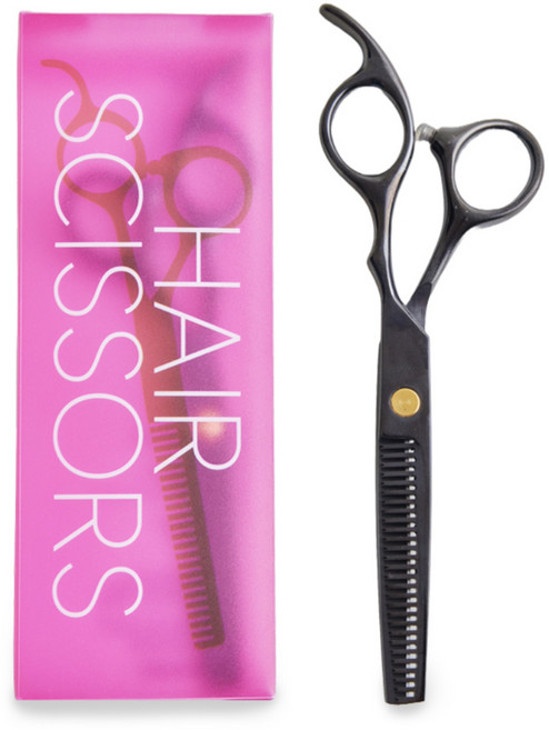 넬릭 스타일컷 엣지 미용 가위 숱형, 1개, 메탈 블랙