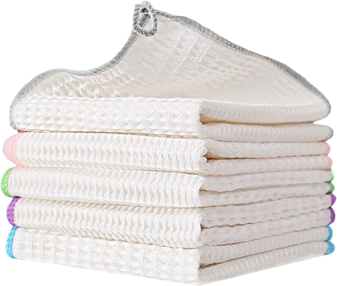 AHOYE 大加加厚木纖維廚房抹布 混合顏色 5條, 1組