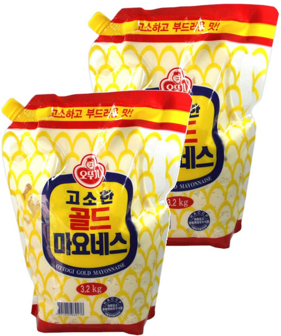 오뚜기 고소한 골드 마요네즈 스파우트팩, 3.2kg, 2개