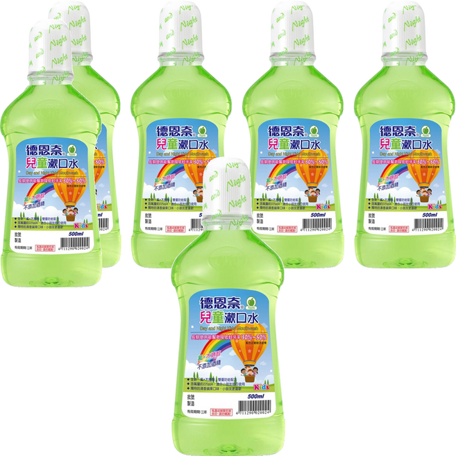 Day and Night 德恩奈 兒童漱口水 蘋果, 500ml, 6瓶