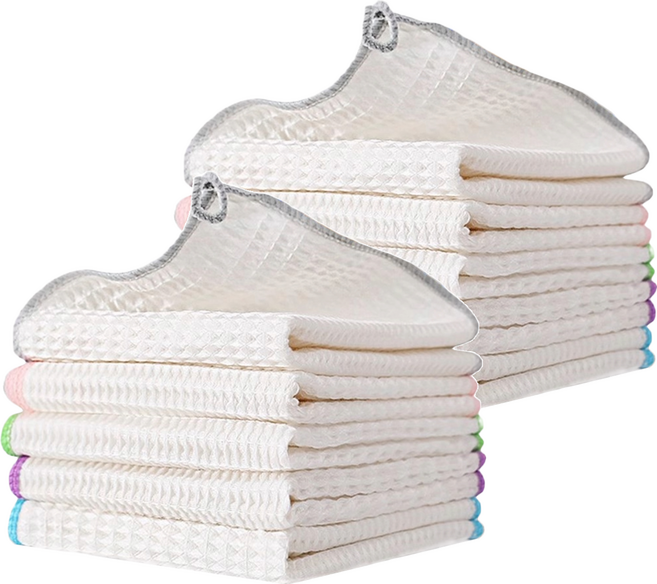 AHOYE 大加加厚木纖維廚房抹布 混合顏色 5條, 2組