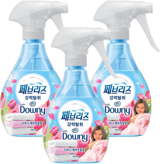 페브리즈 섬유탈취제 다우니 에이프릴향 본품, 370ml, 3개