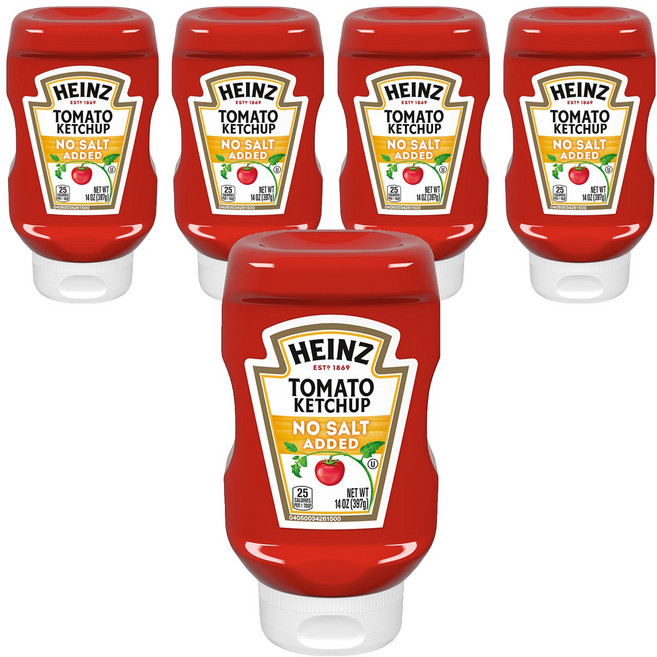 HEINZ 亨氏 低鈉鹽蕃茄醬, 397g, 5瓶