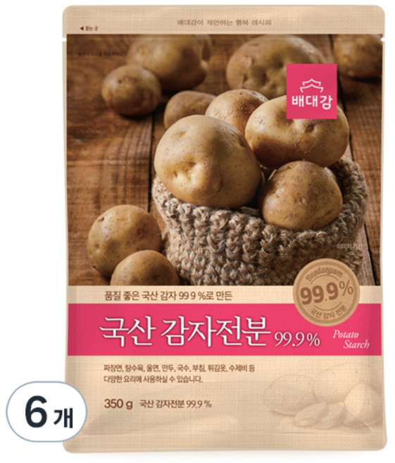 배대감 국산 감자전분, 350g, 6개