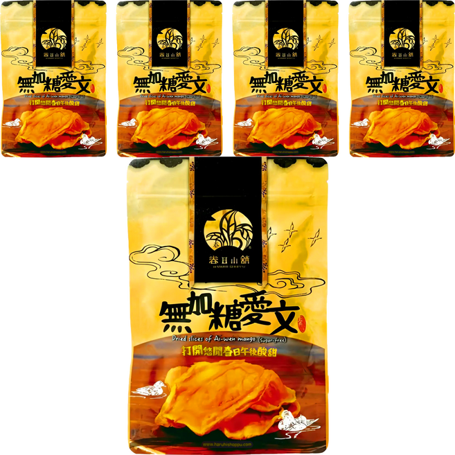 HARUHI SHOPPU 春日小舖 無加糖愛文芒果乾, 140g, 5包