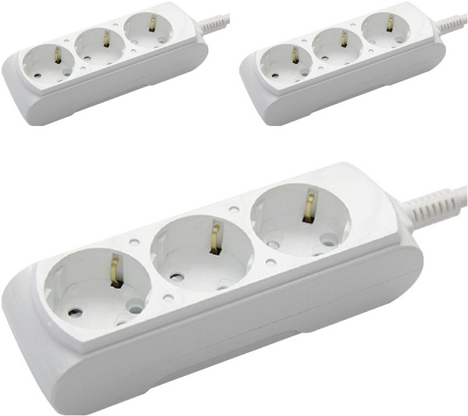 거성산업 접지형 2호 멀티탭 3구 + 안전커버 2p, 3세트, 1.5m