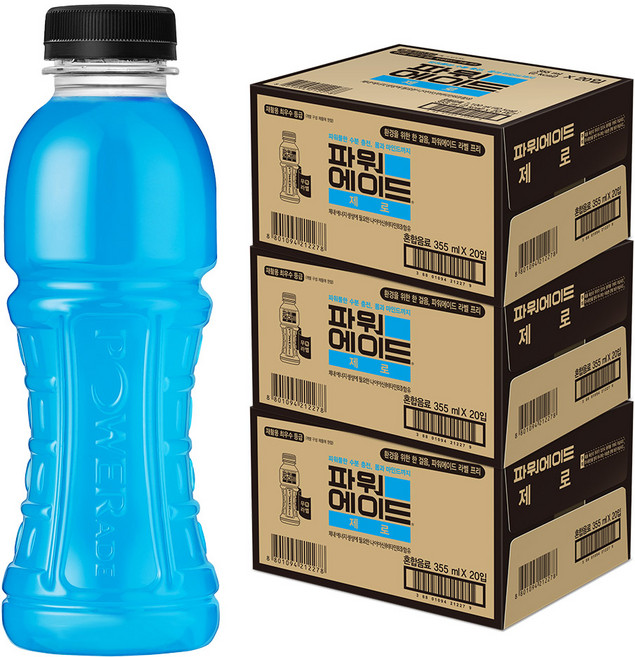 파워에이드 제로 무라벨, 355ml, 60개