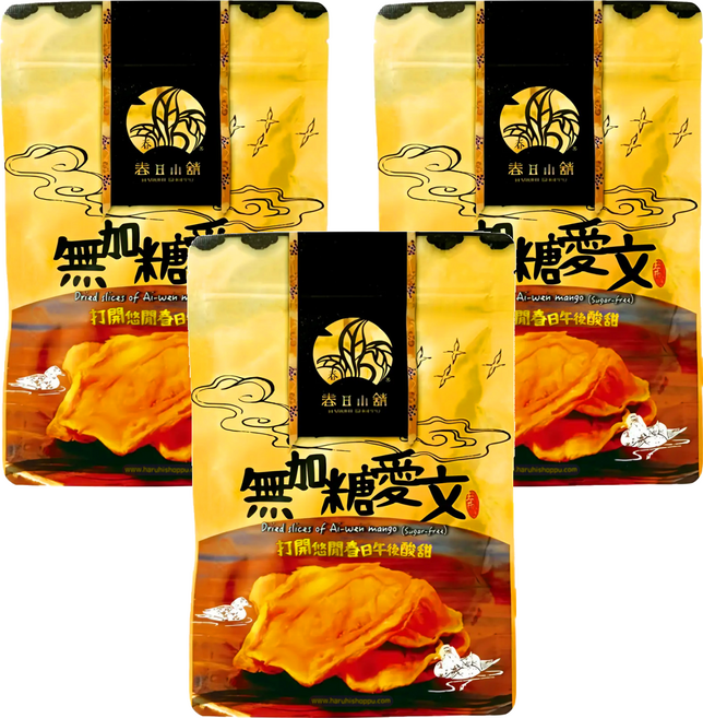 HARUHI SHOPPU 春日小舖 無加糖愛文芒果乾, 140g, 3包