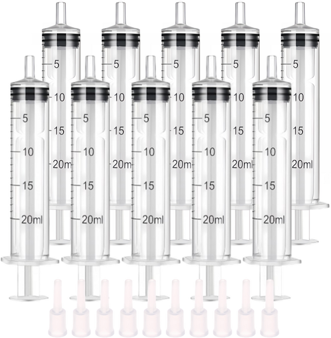 다온셀렉트 무한잉크 충전 석션팁 포함 석션주사기 20ml, 혼합색상, 10개