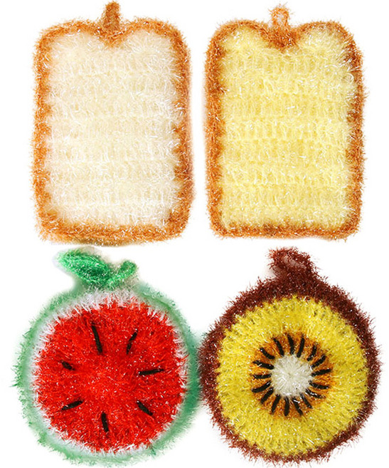 유하우스 난달라 샌드위치 2겹 아크릴수세미, 4개입, 1세트