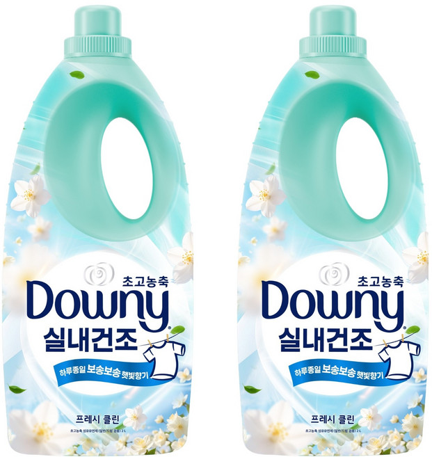 다우니 실내건조 초고농축 섬유유연제 프레시 클린 본품, 2L, 2개
