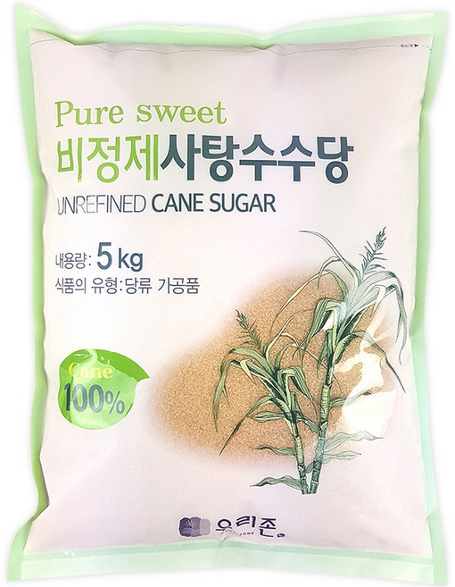 우리존 비정제 사탕수수당, 5kg, 1개