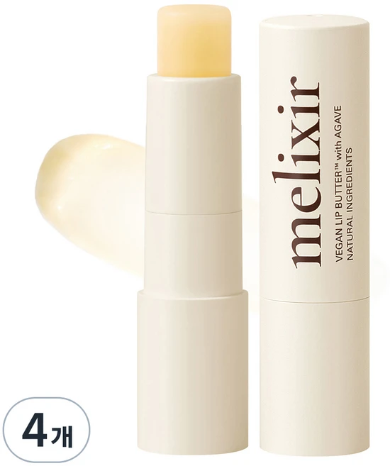 멜릭서 비건 립 버터, 01 아가베, 3.9g, 4개 - 쿠팡