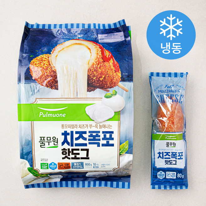 풀무원 모짜렐라 치즈폭포 핫도그 (냉동), 80g, 10개입, 1개