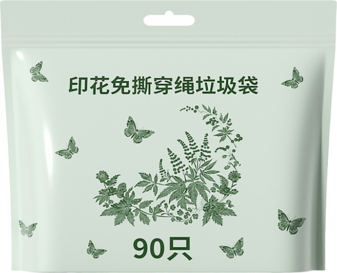 apex Innovation 免撕抽繩手提垃圾袋 艾草味 90張 540g, 1捲