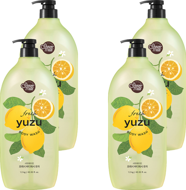 Shower mate 微風如沐果香沐浴乳 香甜柚, 1.2kg, 4瓶