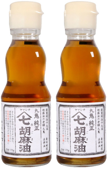 九鬼 純正山七胡麻油 嚴選芝麻焙炒壓榨 麻油醇厚 香氣溫和 適合和食、天婦羅、炸物, 170g, 2瓶