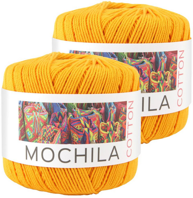 brandyarn Mochila系列 棉針織線 100%優質棉 50g±5g 大約200mt, 橘色, 2捲