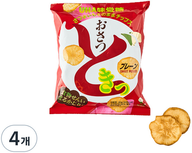 유하미카쿠토 오사츠도키 플레인 고구마칩, 85g, 4개