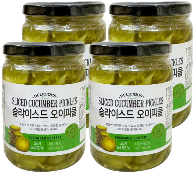 효성인터내셔널 슬라이스드 오이피클, 4개, 500g