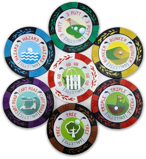 골렛 골프게임용 골렛칩 볼마커 7종 세트, 혼합색상, 1세트