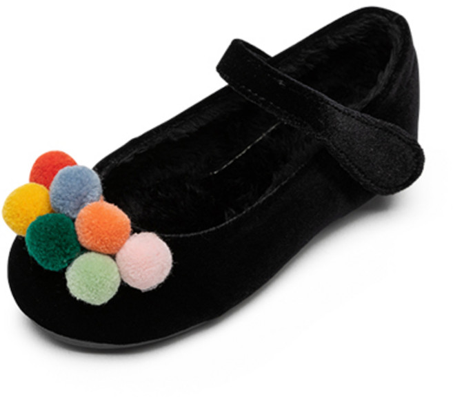 라스텔라 여아용 폼폼 털 구두