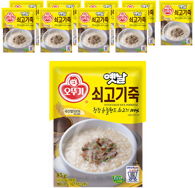 오뚜기 옛날 쇠고기죽, 85g, 10개