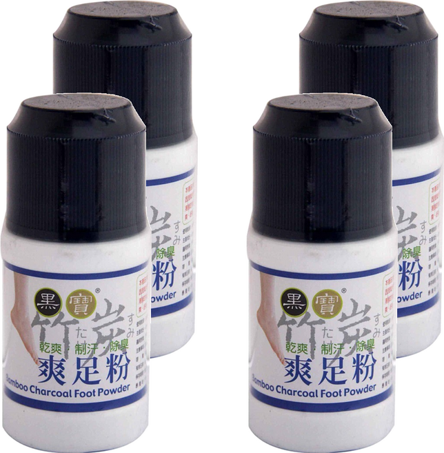 黑寶竹炭爽足粉 90g, 4入, 1罐