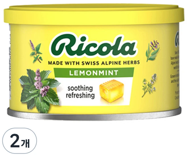 리콜라 레몬민트 스위스 허브 캔디, 100g, 2개 - 쿠팡
