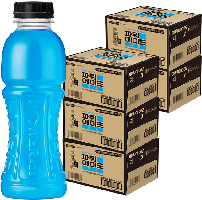 파워에이드 제로 무라벨, 355ml, 100개