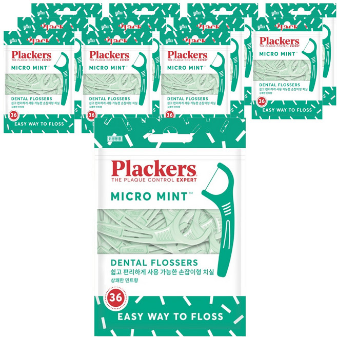 플랙커스 마이크로 민트 치실, 8cm, 36개입, 12개