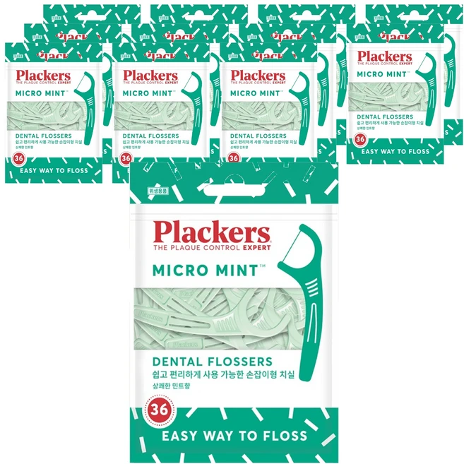플랙커스 마이크로 민트 치실, 8cm, 36개입, 12개 - 쿠팡
