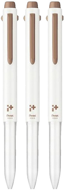Pentel 飛龍文具 i plus Simple code系列 三色用筆管, 摩卡棕, 3支