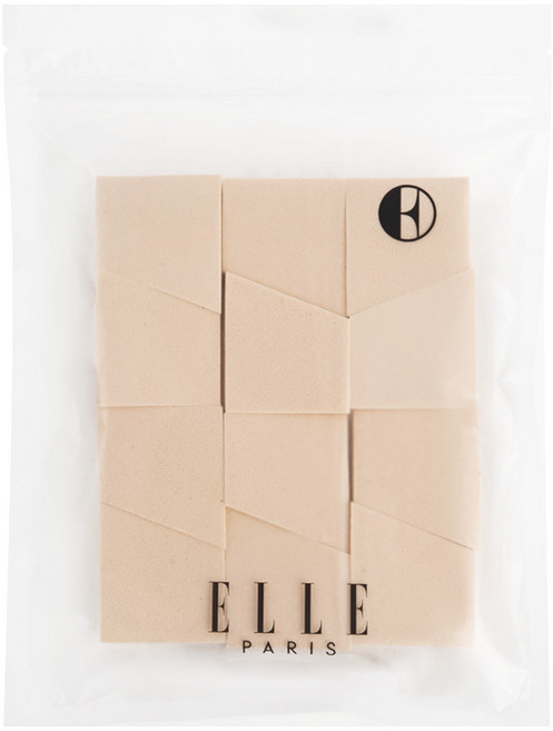 ELLE PARIS 웨지 메이크업 퍼프 대용량, 12개, 무향